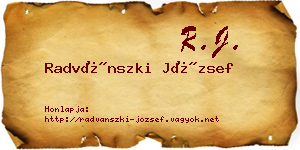 Radvánszki József névjegykártya