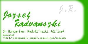 jozsef radvanszki business card